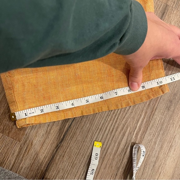 FLAX Linen Shirt Top Pants Twin Set Women’s Small Orange Lagenlook Boho Coastal - Picture 11 of 12